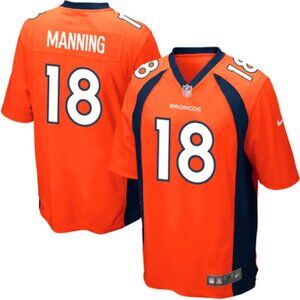 Youth Denver Broncos Peyton Manning Nike Orange Team Color Game Jersey Sz S EUC